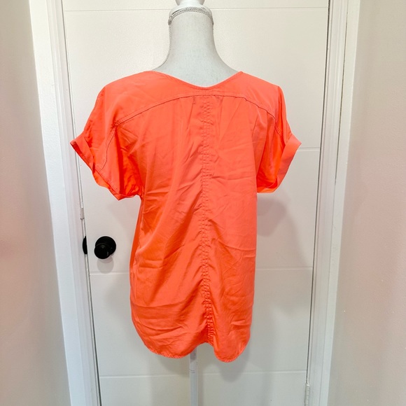 Neon coral oversized t shirt - Picture 2 of 4